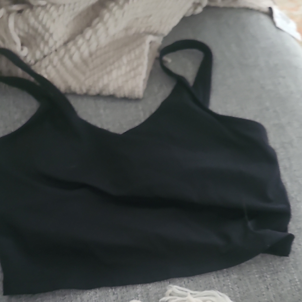 Black Cropped Tank Top Amazon Built In Bra